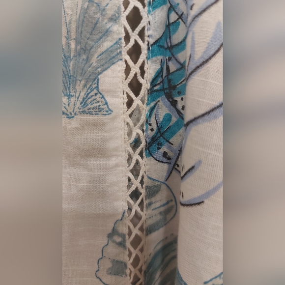 Blue and White Cut Out Tank Top Swim Coverup - Picture 5 of 8